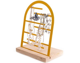 Jewelry display rack organizer tree holder, free stand storage tray for necklace bracelet ring watch earring