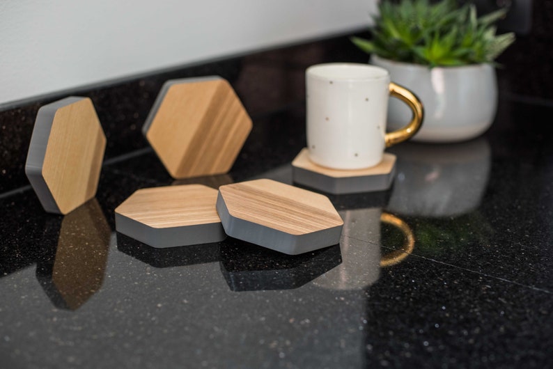 Glass coaster hexagonal coaster wooden coaster drink coaster for glass hardwood trays natural wood coaster tea coaster
