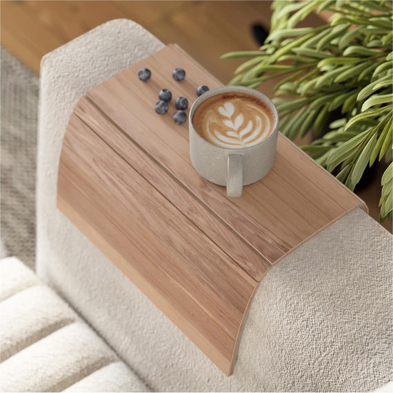 Sofa Armlehne Tablett Tisch Couch Nachttisch Holz Untersetzer Kaffeetasse  klappbar Schoner Matte TV Stuhl Armlehne Caddy Beistelltische Tabletts -   Schweiz