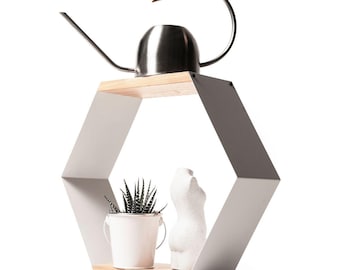 Hexagon shelves floating wall shelf geometric wooden metal honeycomb shape modern holder