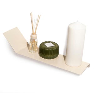 Metal Floating Wall Shelf White, Wandregal Industrial Shelves, Steel Décor, Beige Shelf, Photo Ledge