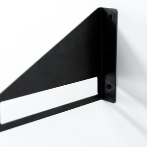 Floating wall shelf brackets Wooden metal hanging geometric book wandregal wall shelves wood modern handmade furniture image 6