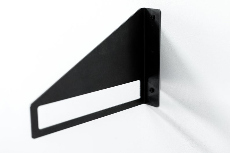 Floating wall shelf brackets Wooden metal hanging geometric book wandregal wall shelves wood modern handmade furniture image 6