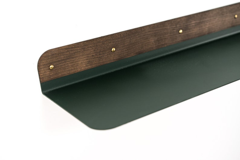 Emerald green metal wall floating shelf geometric shelves mounted wandregal minimal shelfing Green