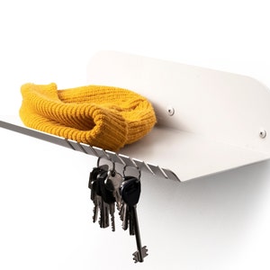 Wall Mounted Key Holder With Shelf Entryway Mail Organizer With Keys Hooks for Modern Front Door Etsy