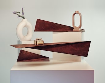 Metal wall floating shelf unique shelves geometric wandregal mounted rustic