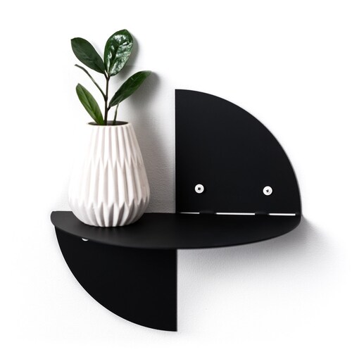 Small Wall Metal Floating Shelf Geometric Shelves Mounted Wand Etsy