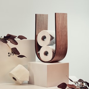 Wood Toilet Paper Holder Wall Mount for Multiple Rolls, Spare TP Roll Shelving, Floating Wall Display Shelf, Hanging Shelves for Tissue