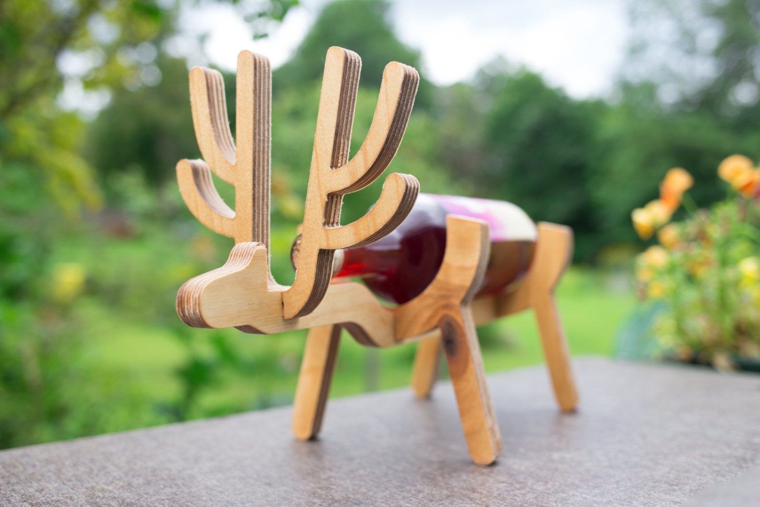 Wooden wood Wine Rack Hanging Animal Bottle Holder Home Wine Etsy