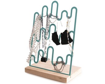 Necklace stand jewelry display rack organizer tree holder free storage tray for bracelet ring watch earring