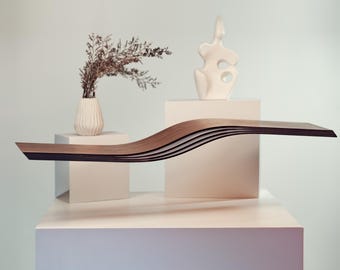 Floating wall shelf Oak, mounted shelves, wood, book, geometric, Wandregal, Modern wooden Shelves, handmade furniture