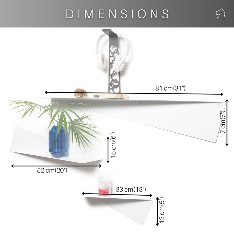Étagère murale flottante en métal blanc noir Étagères industrielles Wandregal Décoration acier image 3