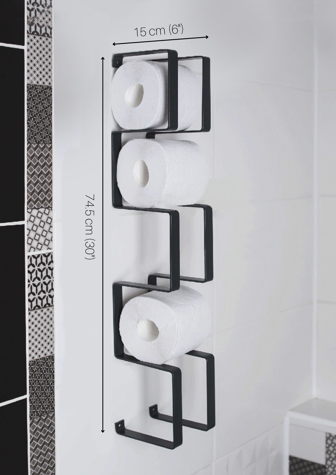 Toilet Paper Holder Shelf Wc Roll Wall Mount Steel Floating Etsy