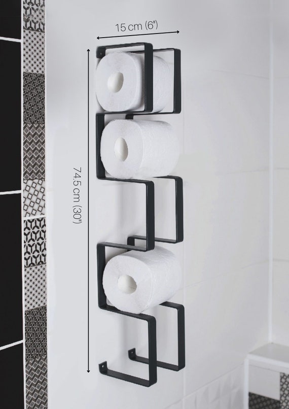 Auxmir Adhesive Toilet Paper Holder, No Drilling Toilet Roll Holder Wall Mount
