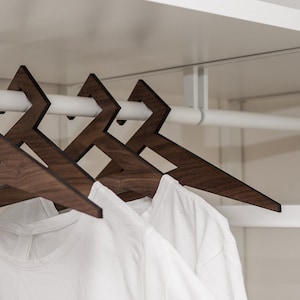 Wood clothes hanger wedding dress holder wooden rack adult clothing rack set of 10 image 7