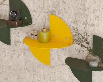 Kleine metalen wandplank, cirkel kleurrijke geometrische planken, eenvoudig te monteren, uniek ontwerp