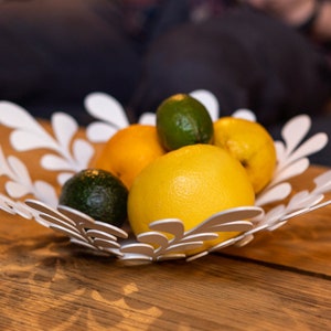 Fruit bowl fruits basket metal bowls Dish geometric design image 2