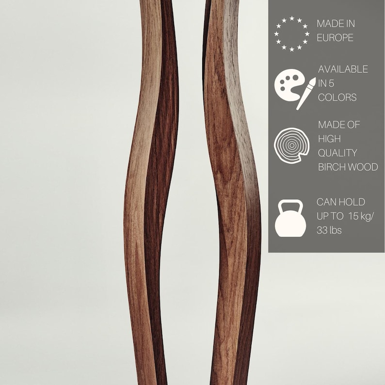 Soporte alto para plantas de interior, pilar curvo de ratán para suelo, soporte de madera para macetas, nogal/roble único hecho a mano. imagen 2