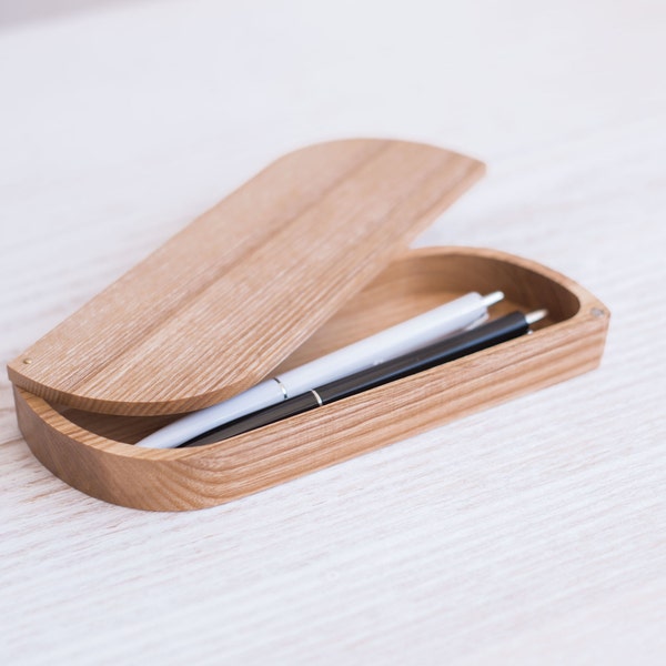 Wood pencil case, pen case, wood case for pen and pencil,pencil box, personalized pencil case with fixing magnet