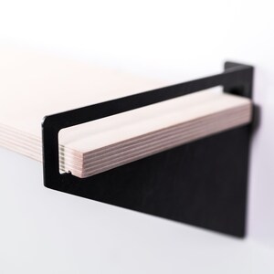 Floating wall shelf brackets Wooden metal hanging geometric book wandregal wall shelves wood modern handmade furniture image 10
