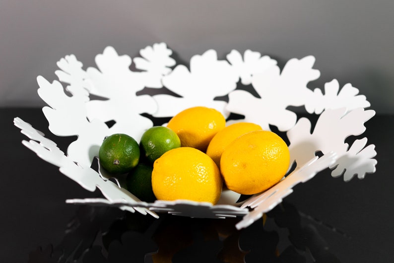 Fruit bowl fruits basket metal bowls Dish geometric design image 1