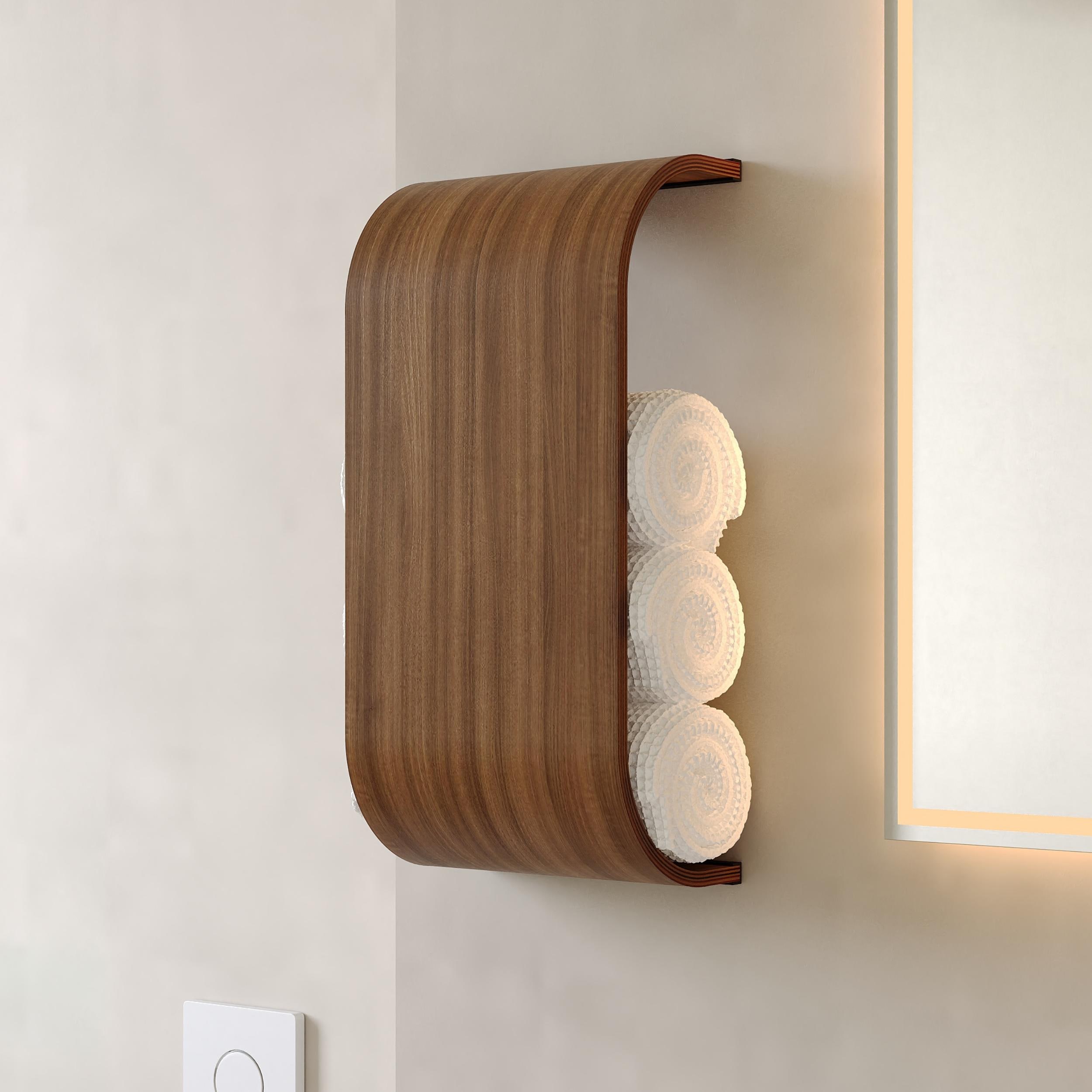 Estante Flotante Baño Multirollo Soporte De Pared Para Varios Rollos De Papel Higiénico - Estante Flotante De Madera De Nogal, Práctico Y Decorativo Soporte Papel Higiénico