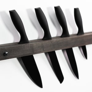 Wall Knife holder wooden display stand block rack without knifes for Kitchen