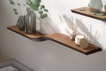 Floating Shelf Wall Mounted, Walnut Hanging Floating Shelves, Wall Shelf Curved, Wooden Oak Bracketless Shelves,  Wavy Bookshelf Geometric product logo