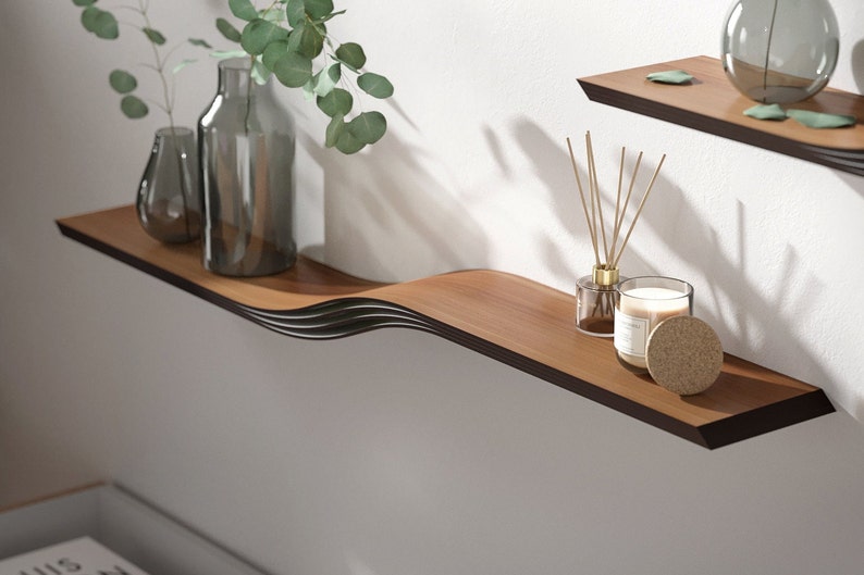 floating wall shelves walnut
