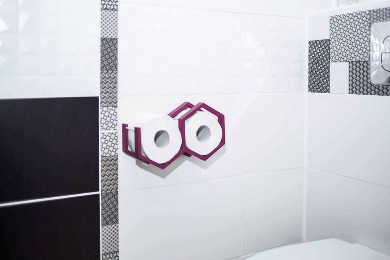 Toilet paper holder wall mounted wooden toilet paper shelf holder for toilet paper rolls mini honeycomb