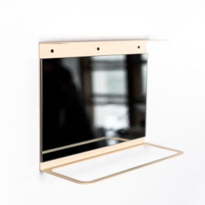 Bathroom mirror with shelf towel rack small metal wall mounted modern