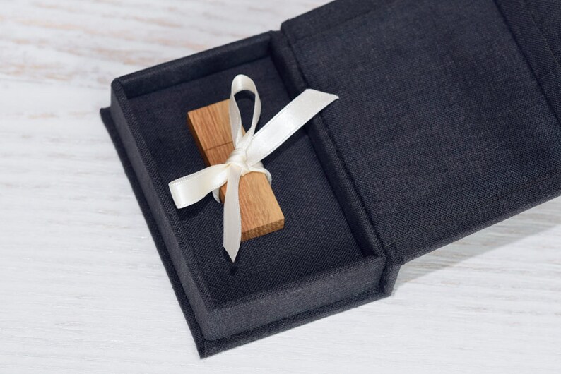 without usb USB Flash Drive Box personalize flash drive photo box gift wedding box Proof Box photography Photo box Linen fabric USB Box