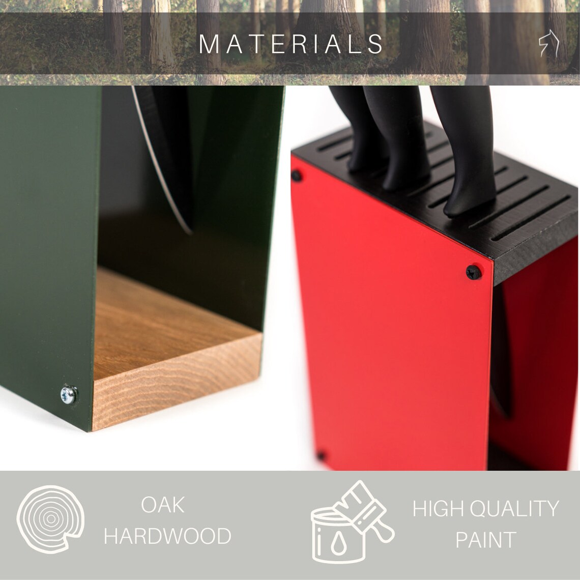 Knife Block Holder Universal Rack Empty Display Stand Designer Etsy