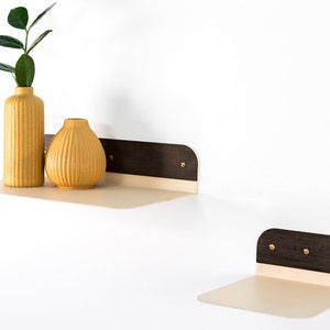 Metal Wall Shelf, Emerald Green White Beige Floating Metal Shelves, Modern Wall Mounted Shelving, Plant Shelf, Minimalistic Ledge