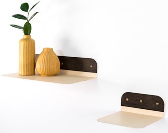 Metal Wall Shelf, Emerald Green White Beige Floating Metal Shelves, Modern Wall Mounted Shelving, Plant Shelf, Minimalistic Ledge