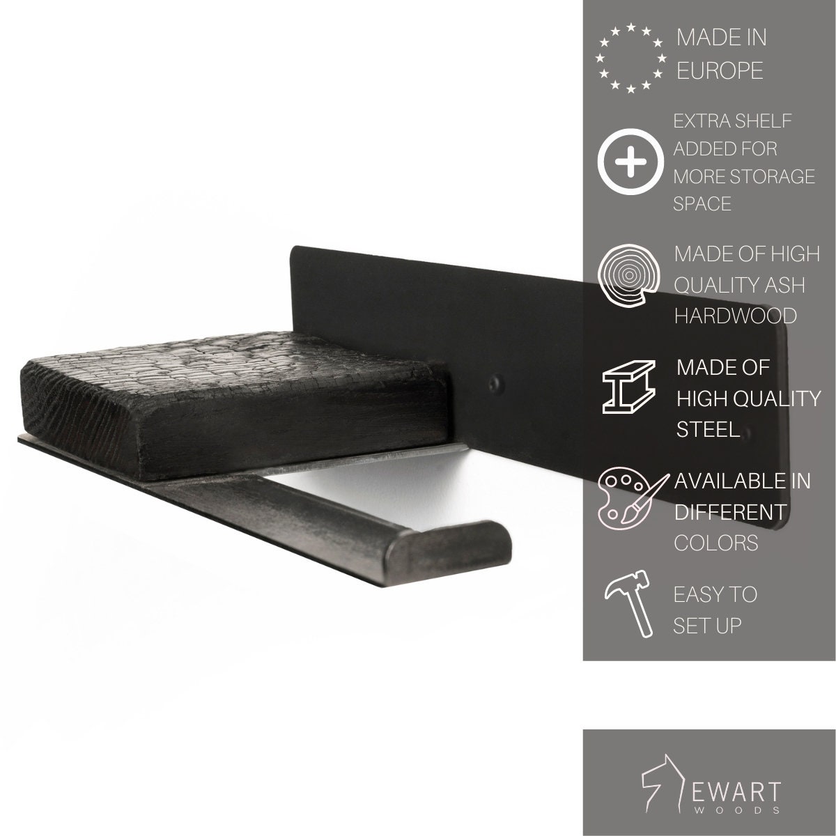 Toilettenpapierhalter Freistehend Schwarz – Für Bis Zu 4 Rollen, Robustes Metall, Platzsparend Fürs Badezimmer
