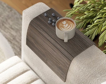 Bandeja para brazo de sofá, mesa, mesita de noche, posavasos de madera, taza de café, estera protectora plegable, reposabrazos para silla de tv, bandejas para mesa auxiliar