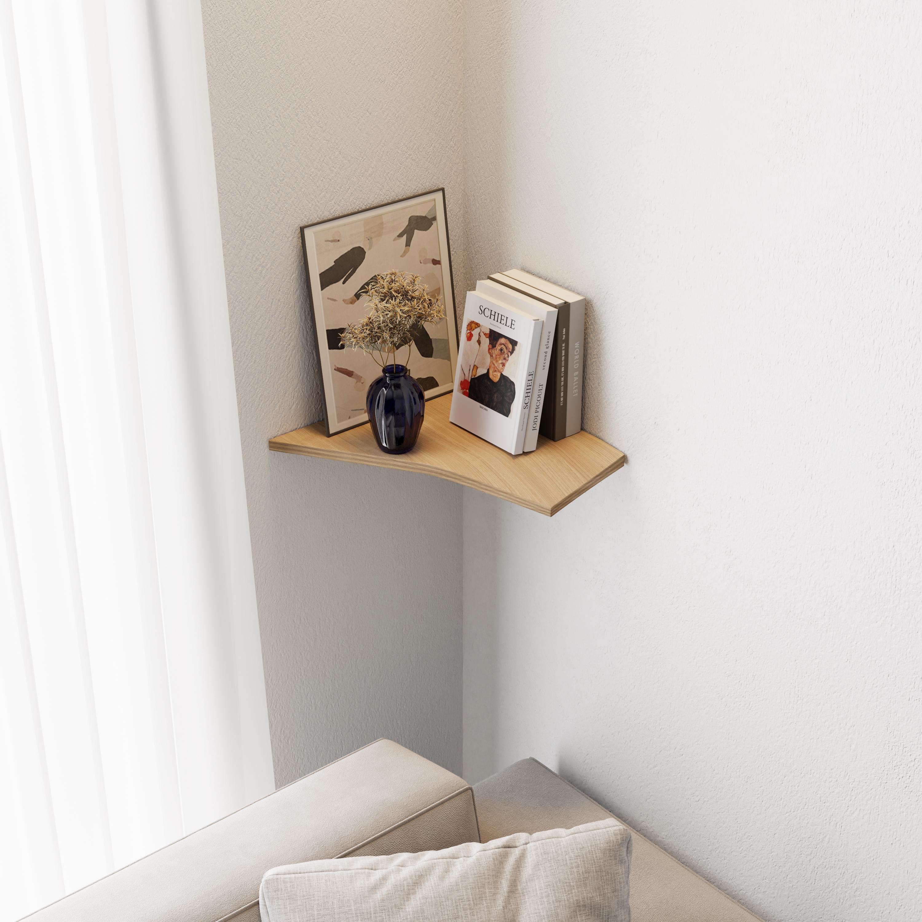 Hoekplank van eikenhout, zwevende plantenplanken aan de muur, binnenunit voor kleine ruimtes, boekenplank slaapkamer, wandplanken, notenhouten richel - België