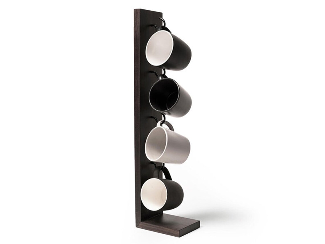 Coffee Mug Holder Stand Cup Storage Rack Wooden Kitchen Etsy