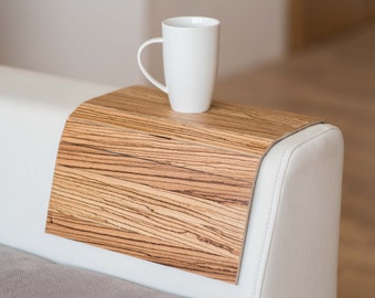 Canapé-bras plateau table de chevet sous-verres en bois tasse à café pliable protecteur tapis tv chaise accoudoir caddy tables de bout plateaux