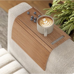 Canapé bras plateau table canapé chevet bois caboteur tasse à café pliable protecteur tapis tv chaise accoudoir caddy fin tables plateaux image 2