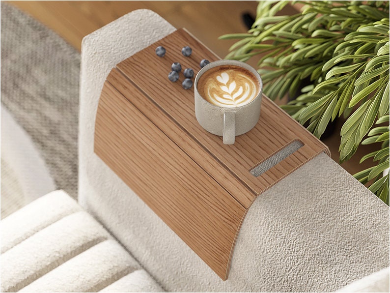 Canapé bras plateau table canapé chevet bois caboteur tasse à café pliable protecteur tapis tv chaise accoudoir caddy fin tables plateaux image 2