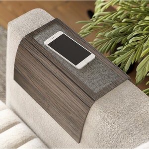 Sofa arm tray table wooden armrest couch wood bedside table coaster coffee cup foldable protector mat tv caddy end tables trays