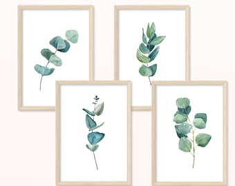 Eucalyptus branches POSTER - DIN A5, A4 - Art print, Mural, Gift, Flowers, Plants, Green, Living room, Apartment, Nature, Leaves