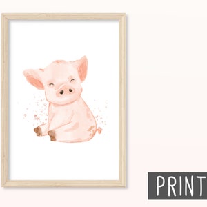 Bauernhof POSTER DIN A5, A4 Print, Wandbild, für Kinder, Kinderzimmer, Baby, Babyzimmer, Ente, Farm, Schaf, Schwein, Sonnenblume, Huhn Print 5