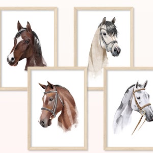 POSTER de caballo - DIN A5, A4 - impresión de arte, impresión, mural, imagen, imágenes para niños, regalo, caballo, equitación, niña caballo
