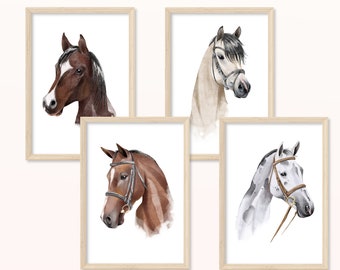Pferde POSTER - DIN A5, A4 - Kunstdruck, Print, Wandbild, Bild, Kinderbilder, Geschenk, Pferd, Reiten, Pferdemädchen