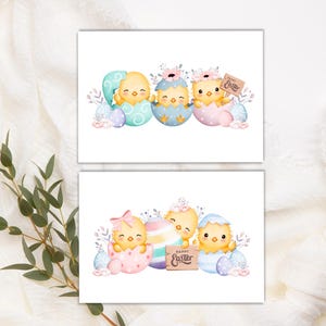 CARTOLINA DI PASQUA - DIN A6 - cartolina, regalo, immagine, Pasqua, pulcino, uovo, festività, regalo, stampa, biglietto d'auguri, posta, set