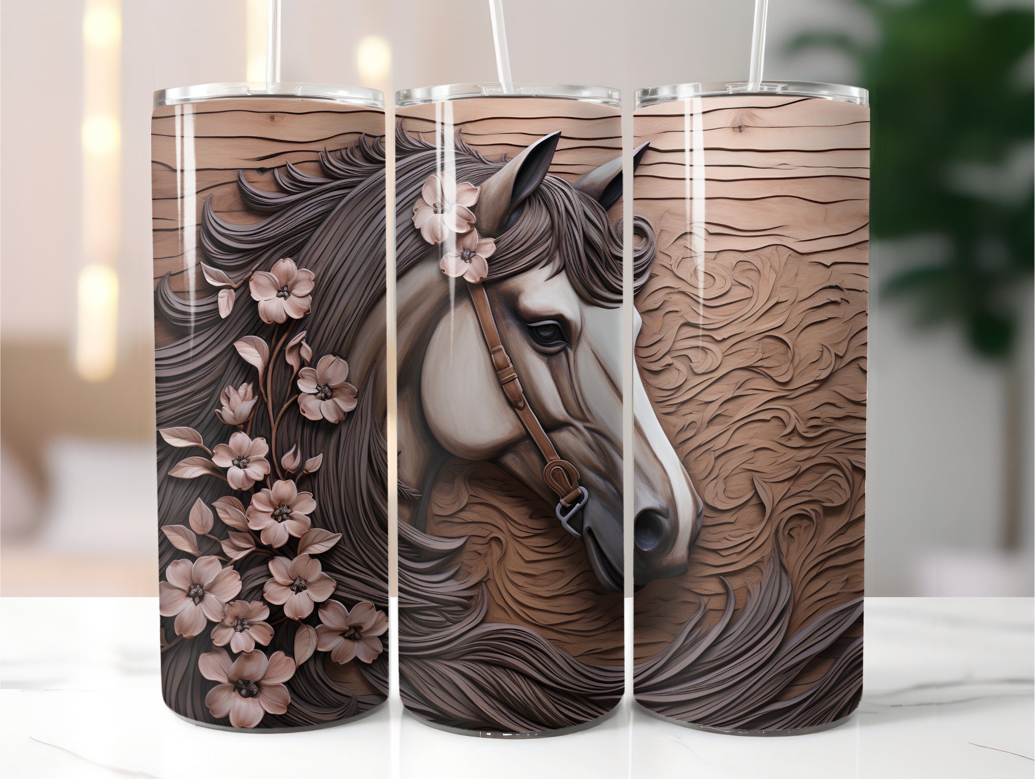 3D Embossed Horse 20 Oz Skinny Tumbler Wrap Sublimation - Etsy