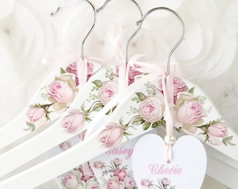 Floral Bridesmaids Hanger, Mauve Wedding Gift, Personalized Decor